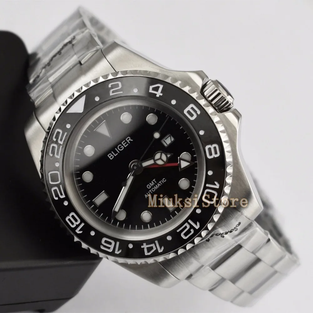 43mm black dial Ceramic Bezel Luminous GMT Date Automatic Men's Watch Date&ampday Classique Relogio Feminino Blanc Femmes Dames |