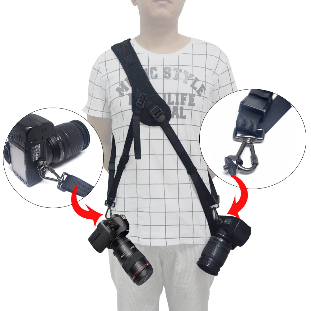 Mcoplus двойная камера плечевой ремень Быстрая быстрая регулировка ремня для камеры