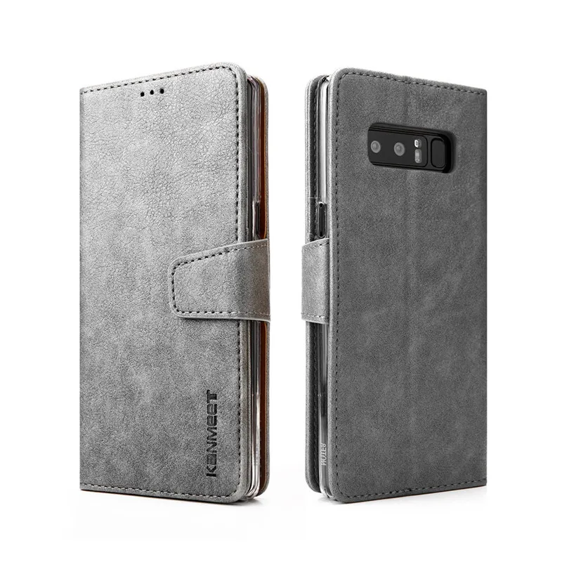 Серый Кожаный бумажник флип-чехол для samsung note 8 чехол-кошелек держатель для карт телефон сумка для samsung Galaxy Note 8 чехол-крышка Coque Funda - Цвет: Серый