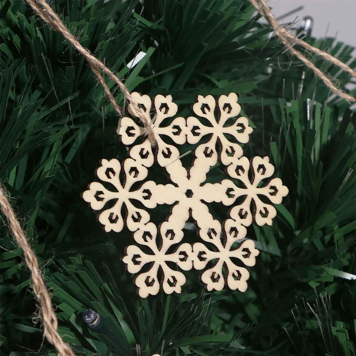 10 шт. гексагональной Рождество висит Украшения украшения деревянные Снежинка с