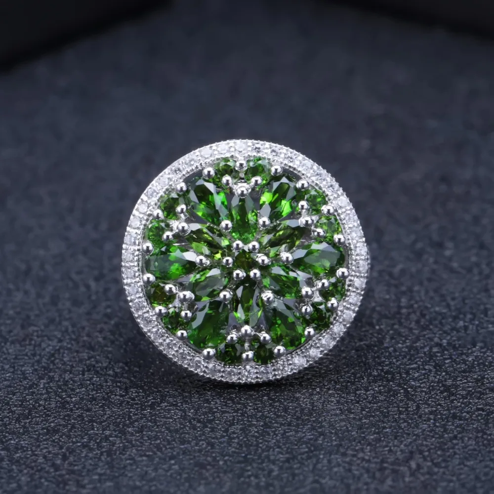 Женское кольцо из диопсида GEM'S BALLET Винтажное 100% стерлингового серебра 925 пробы