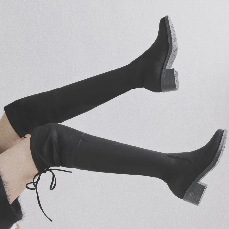 Женские уличные ботинки Audorci легкие сапоги на каблуке модные рыцарские Сапоги