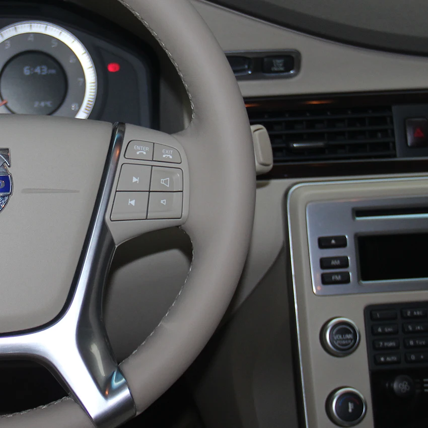 Beige Natural Leather Car Steering Wheel Cover for Volvo S80 2010 XC60 2010-2013 XC70 2011 | Автомобили и мотоциклы