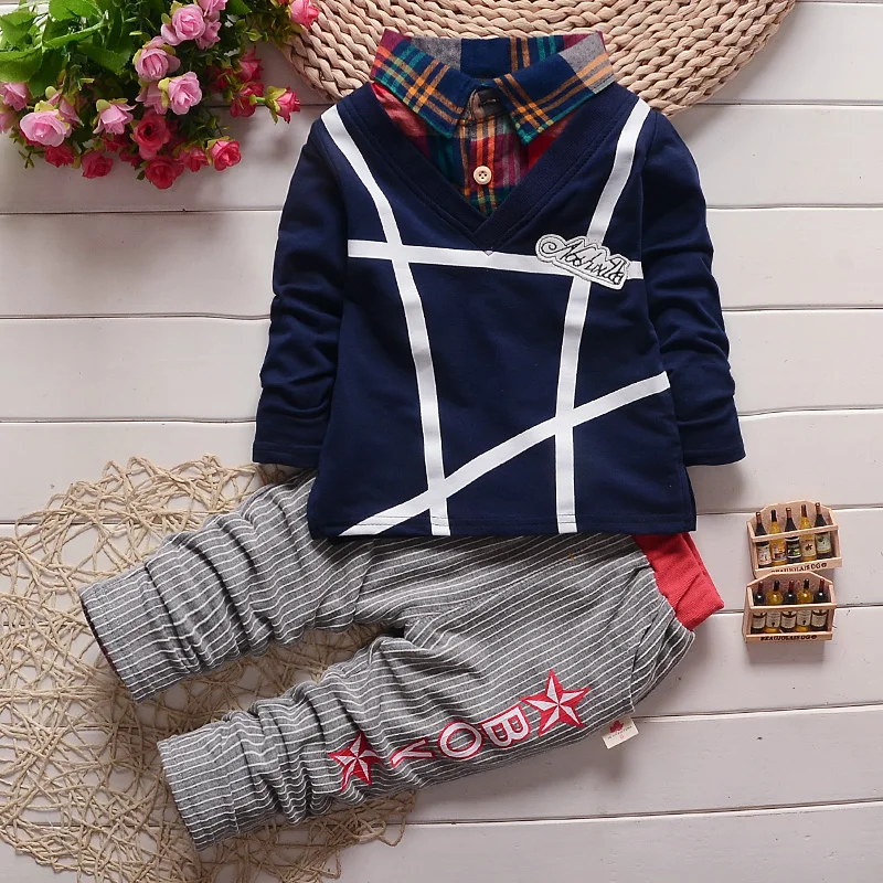 BibiCola Baby Boys Clothing Sets Spring Autumn New Children Girls Striped Tracksuit Set Toddler sets |