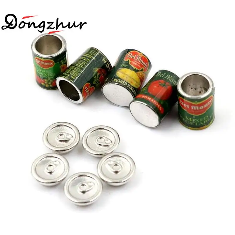 Dongzhur 5 шт. 1:12 аксессуары для кукольного домика мини консервированные фрукты банок