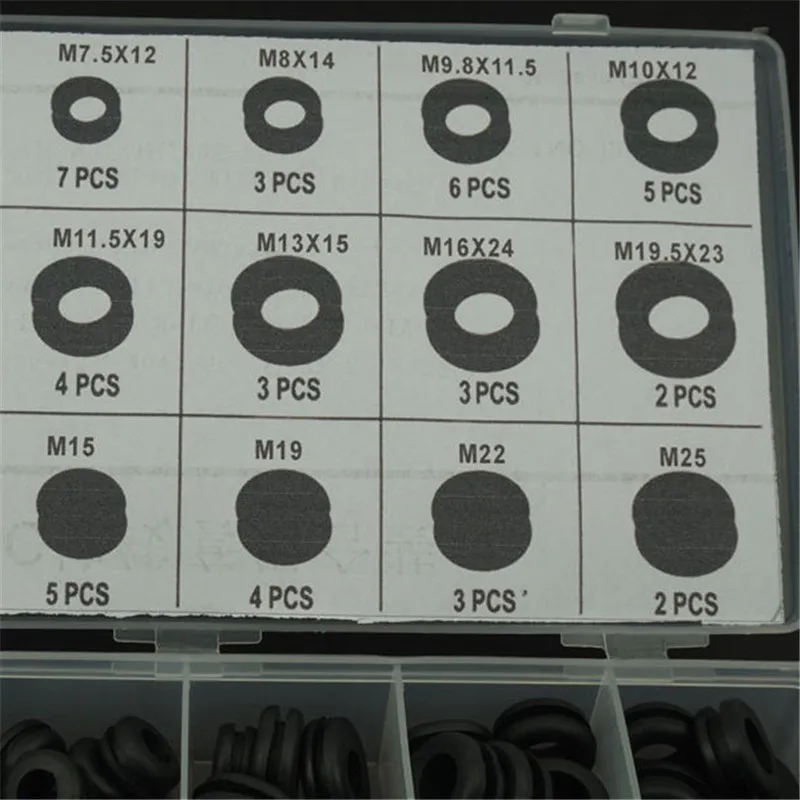 

125 PCS Wire Protecting Ring Mechanical Hardware Wire Gaskets O-Ring Watch Back Gasket Rubber Seal Washers Car Repair Tools