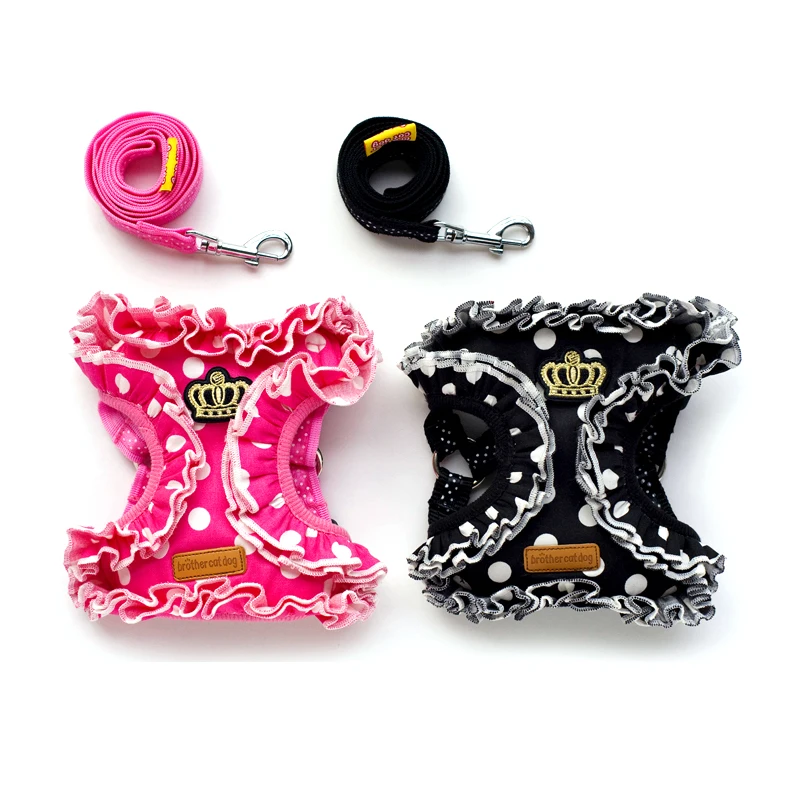 Недорогая шлейка для собак в розовый и черный горошек распродажа щенки домашних
