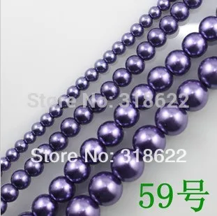 

Wholesale! 4mm/6mm/8mm/10mm/12mm/14mm/16mm Color 59 Glass Beads Pearl Round Loose Spacer Bead Free shipping