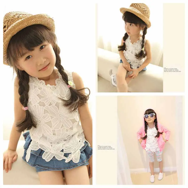 Блузка для девочек Новое поступление 2015 года летняя футболка Модная Детская