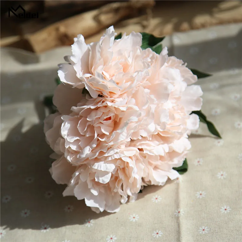 light pink Цветок мелдель Тюльпан Свадебный букет невесты Искусственные тюльпаны цветы Белый Желтый Сделай Сам Домашняя вечерин - Цвет: light pink