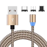Коричневый Оптом 3 в 1 Разъемы Магнитный Usb кабель 2.4A Магнитный Usb кабель для зарядки для Iphone XS и смартфона - Цвет: Коричневый