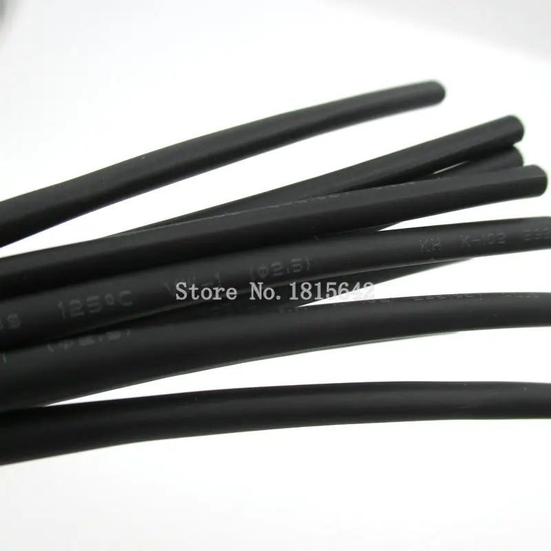5 м/лот черные термоусадочные трубки 2 мм для проводов черного цвета|heat shrink|tubing
