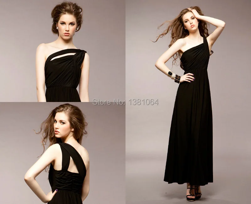 Vestidos De Festa 2014 New Arrival A-Line Chiffon Long Formal Evening Dresses Sexy Design One Shoulder Prom Party Dress | Свадьбы и