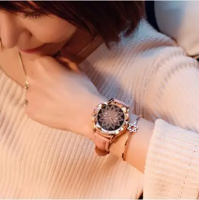 

2019 New Brand Luxury Rose Gold Watch Women Watch Crystal Fashion Casual Dress leather strap Quartz Watch Women reloj hombre