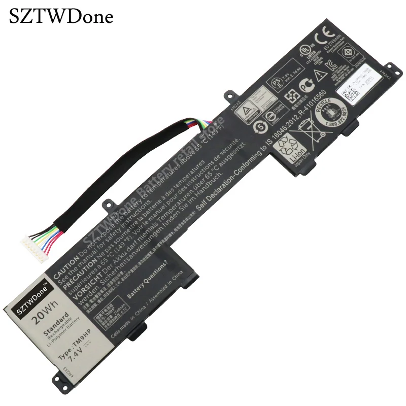 

SZTWDone New TM9HP Laptop keyboard battery for DELL Latitude 13 7350 FRVYX 0FRVYX 2ICP4/55/82 0J84W0 7.4V 20WH