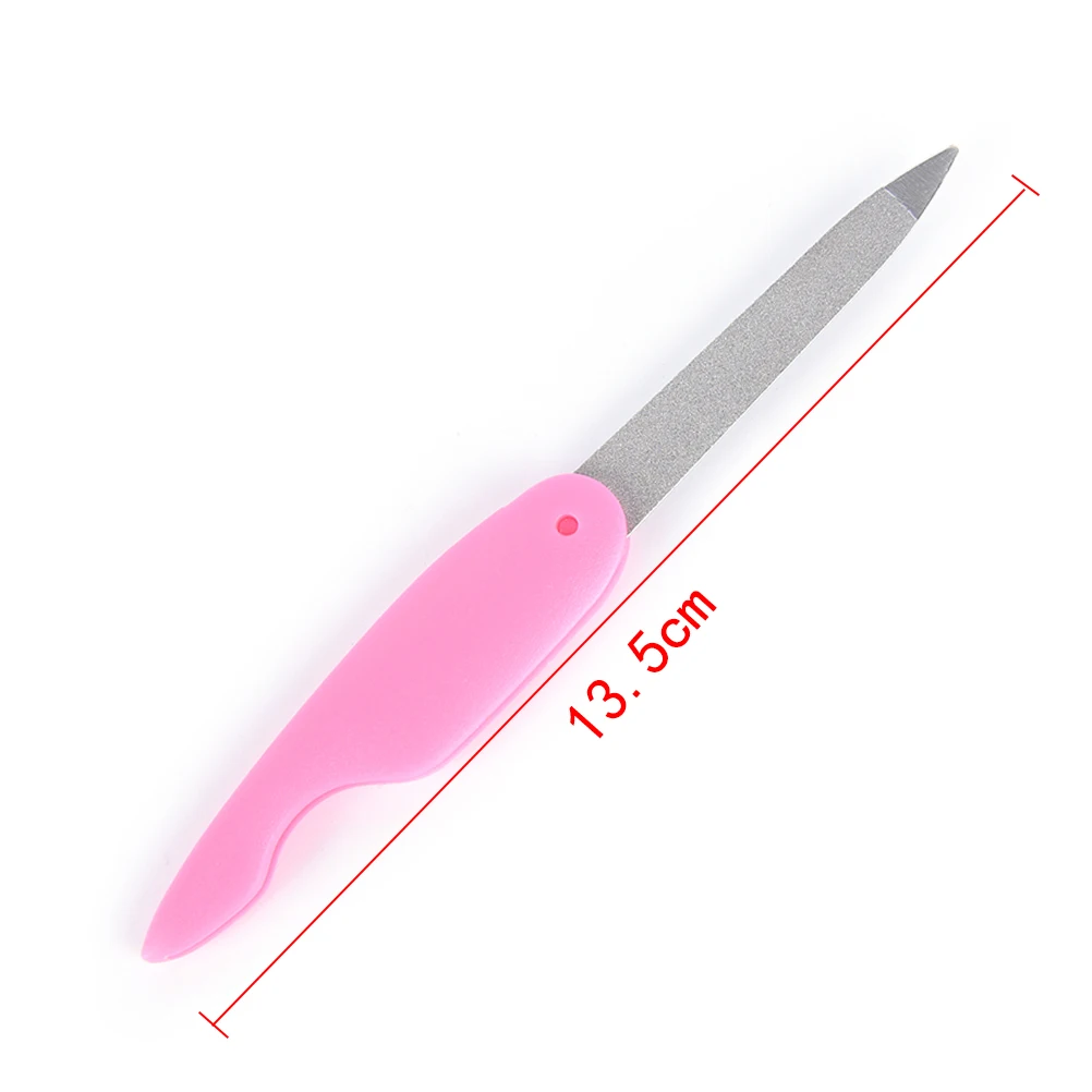 

3pcs/lot Durable Steel 13.5cm Nail File Metalic Stainless Steel Fold Cuticle Tool Files Nail Art Tool Random