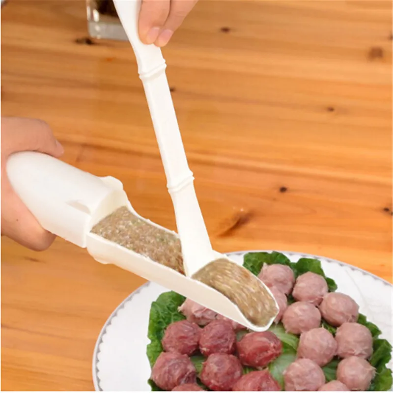Non Stick Plastic Dual-head Meat Ball Maker Spatula Beef Fish Stuffing Model Meatballs Anti-slip Meat&ampPoultry Tool |
