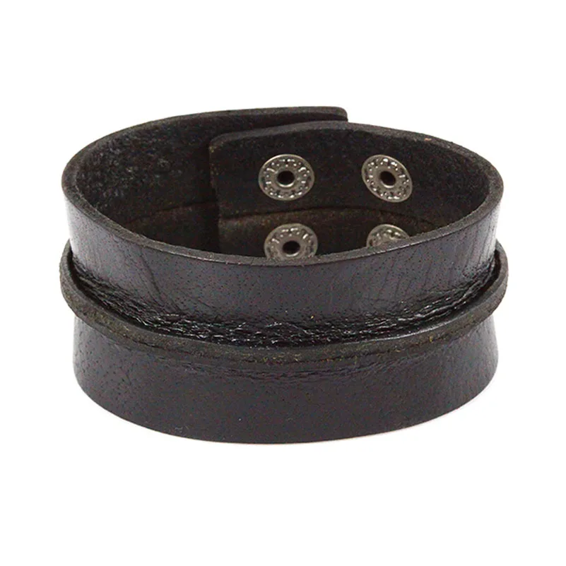 Черный кожаный браслет в стиле ретро мужские браслеты оптовая продажа 2017 модные