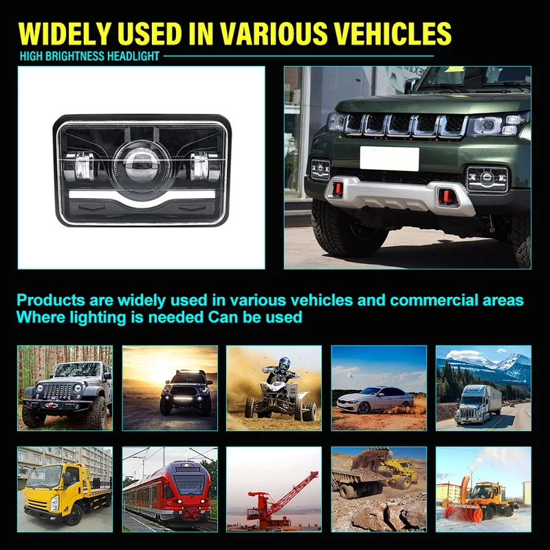 Safego 5 "4X6 150 Вт квадратный Wrangler светодиодный фонарь DRL дальнего и ближнего света