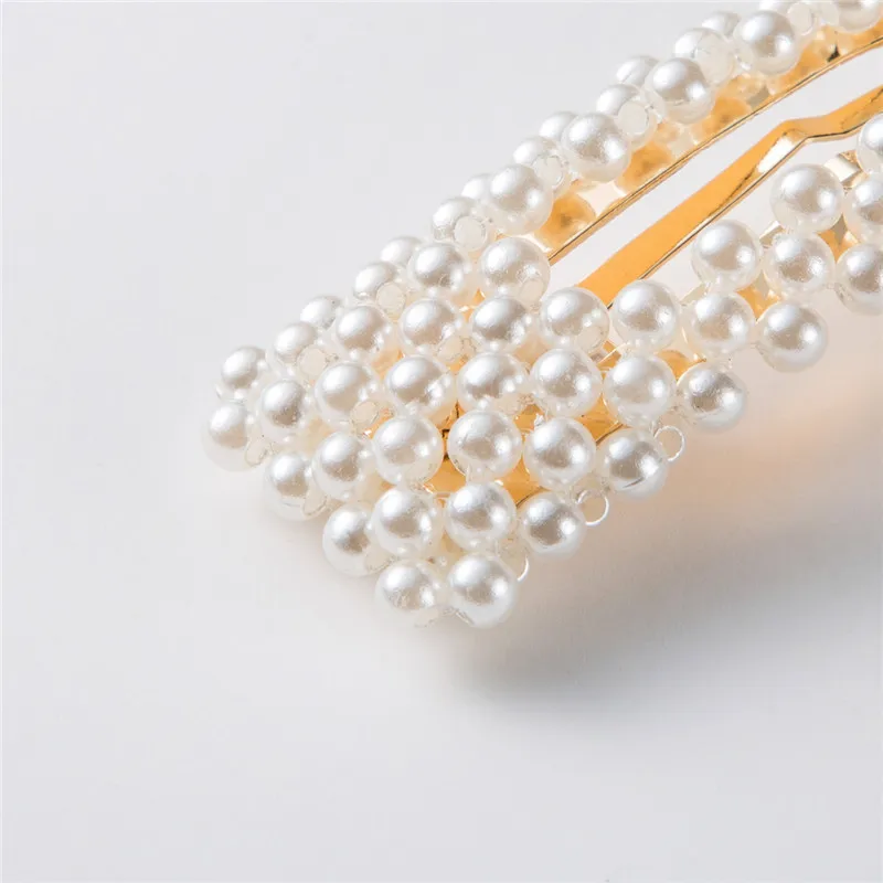 

1SET Korea Chic Imitation Pearl Beads Rhinestones Hair Pins Fashion Hair Clips For Women Hairpin Metal Hair Jewelry Accessories