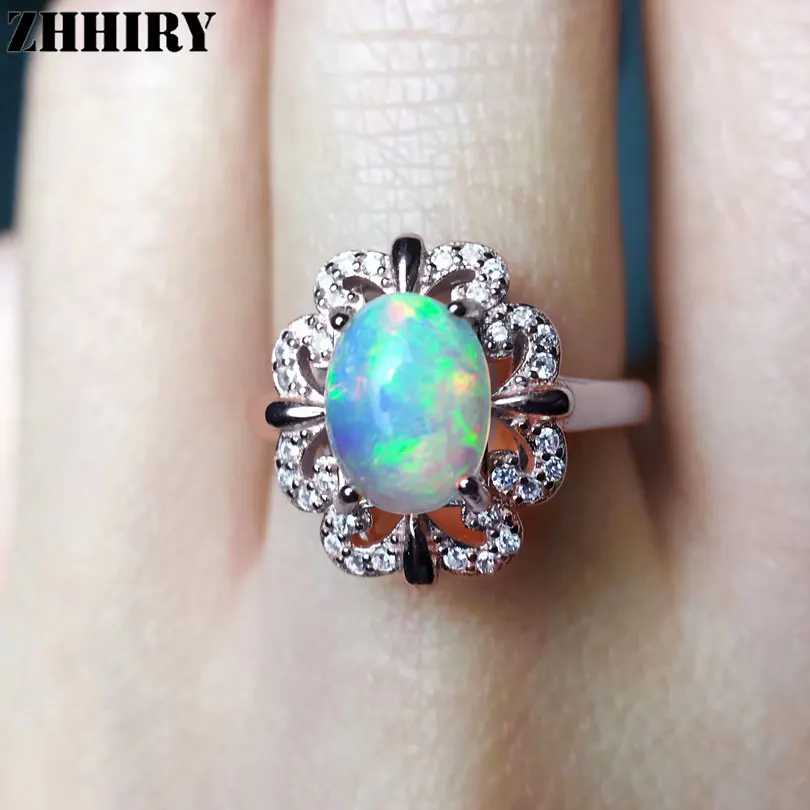 Женское кольцо с натуральным огненным опалом из серебра 925 пробы|sterling silver ring|solid