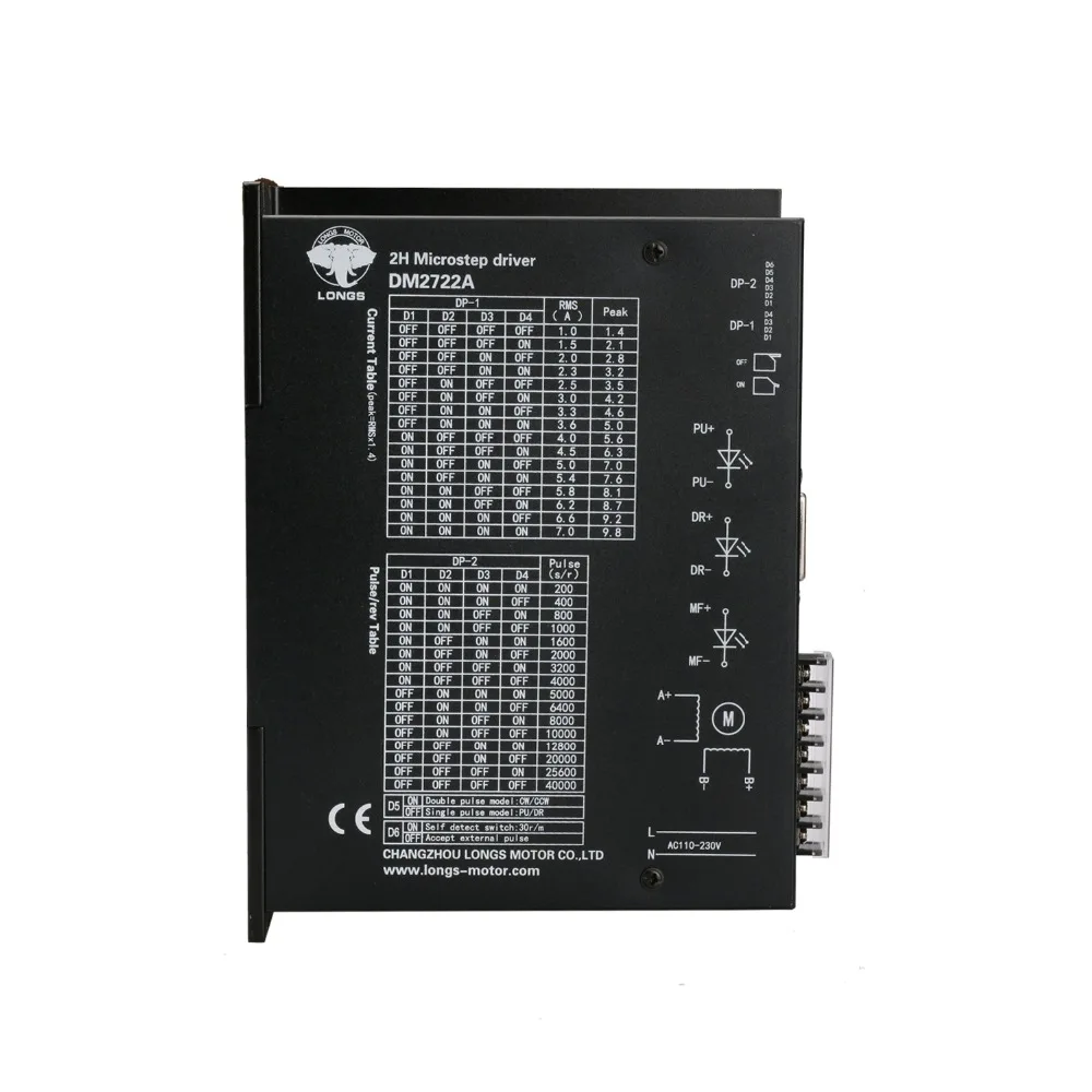 1 Ось Nema42 шаговый двигатель 4200 oz. in 42HS6480 4 провода 8.0A и контроллер драйвера 7.8A DM2722A