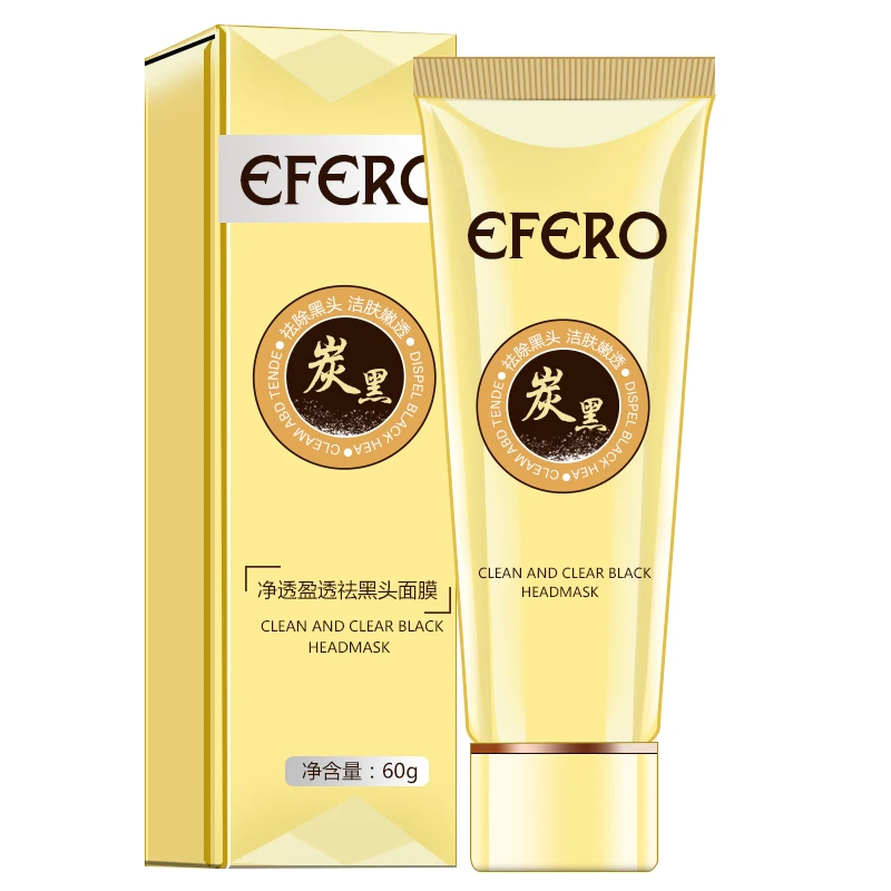60g EFERO маска для черных точек, черная маска, полоски для носа, пилинг, маска для носа, лечение акне, уход за лицом, полоска для пор, черная маска TSLM2 - Цвет: 60g