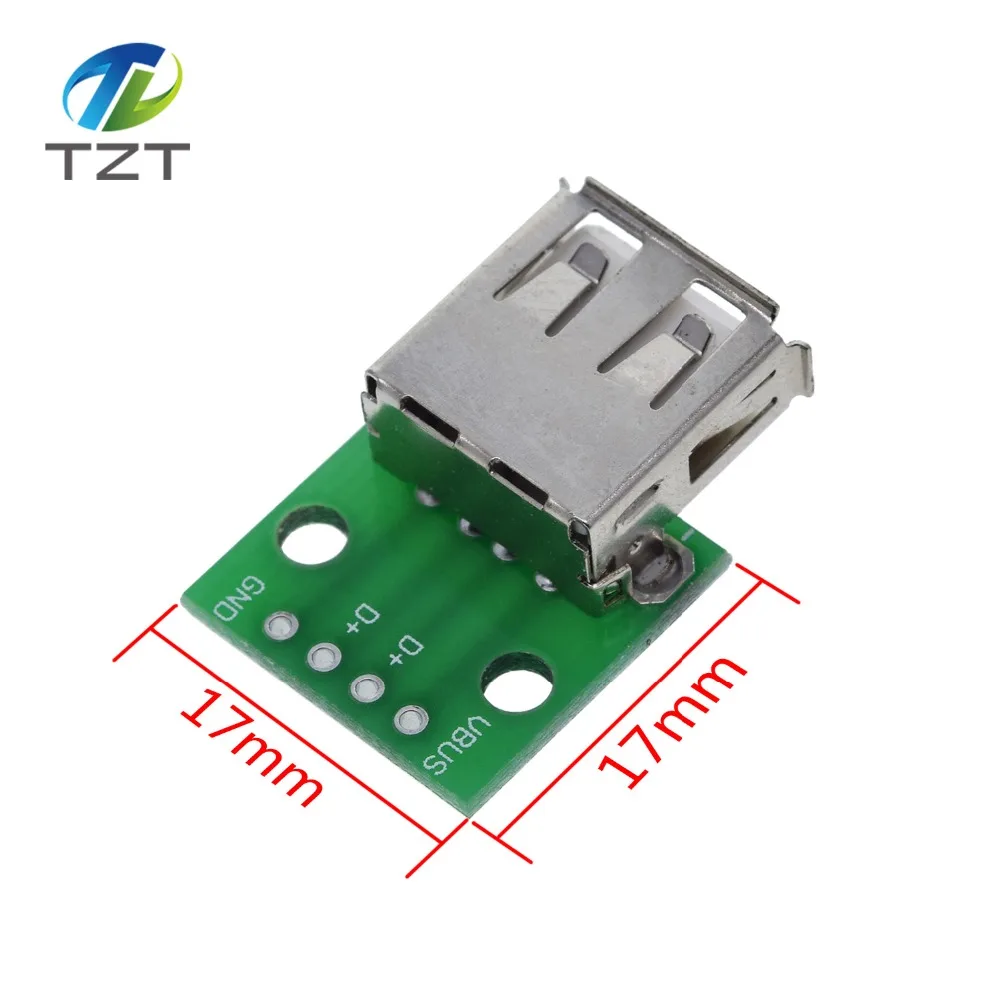 TZT MINI MICRO USB Для DIP адаптера/USB разъем 2,54 мм 5pin Женский Разъем b Тип USB2.0 Женский PCB конвертер USB-01