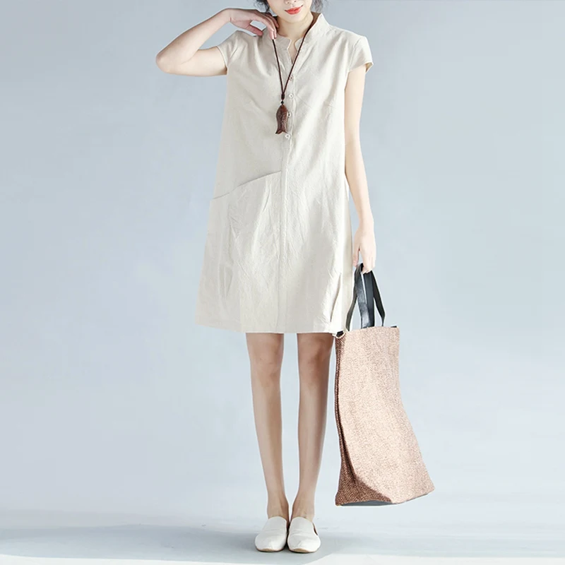 Летняя женская одежда модные однотонные свободные Повседневное Прямо V шеи