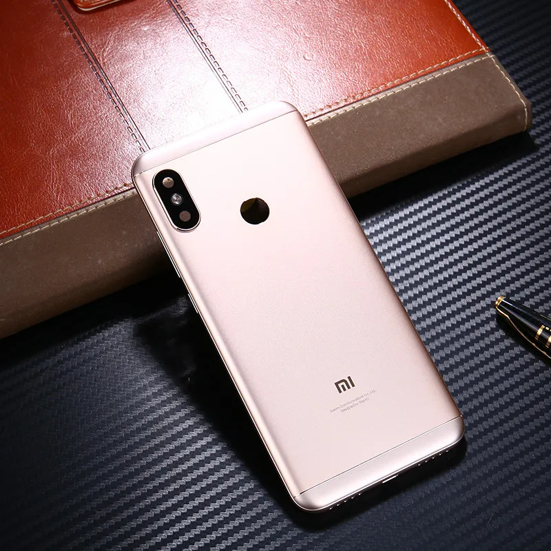 Для Xiaomi mi A2 Lite корпус красный mi 6 Pro батарея Дверь металлический задняя крышка телефон запасные части чехол с кнопками объектив
