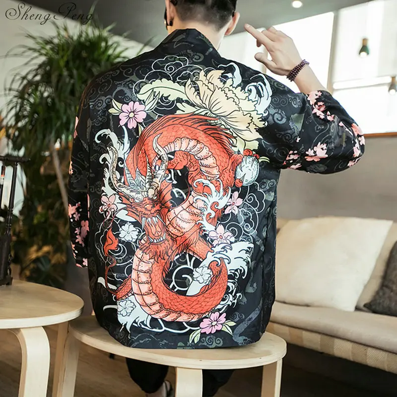 Кимоно мужской японский кардиган obi yukata мужская Японская одежда самураев
