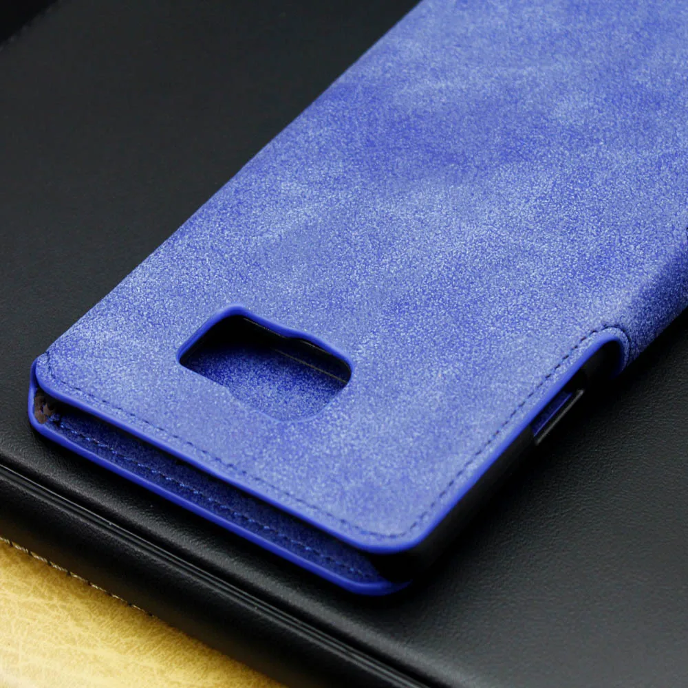 10pcs/lot For samsung galaxy note5 note 5 Matte Retro Vintage leather stand with Hard Back PC Magnetic Cover+free tempered glass |