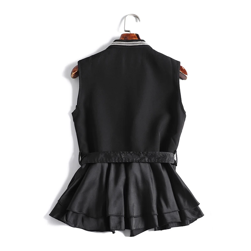 Женский офисный жилет большого размера с бантом и оборками в Корейском стиле без