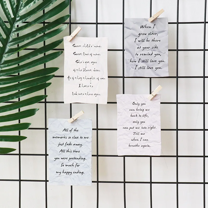 30pcs/lot English Letters Postcard Message Notes Memo Cards Paper Bookmark Envelop Gift Wish Card Stationery|letter paper stationery|letter
