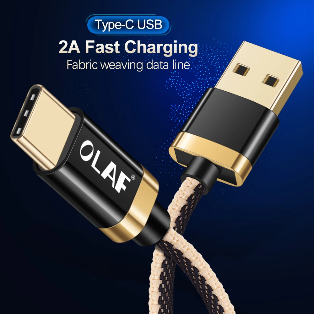 OLAF 2A Быстрая зарядка алюминиевый сплав Тип USB C кабель для Xiaomi Redmi Note 7 Samsung S8 S9 Plus 9