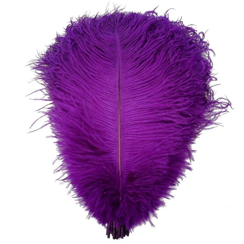 

Wholesale 100 Pcs/Lot Natural Purple Ostrich Feathers15-70CM Christmas Party Wedding Decorations Jewelry Plumes Feather