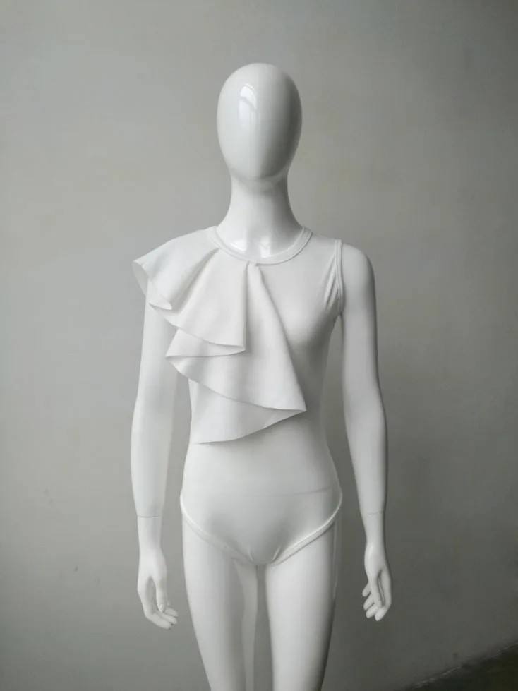 Новый женский сексуальный боди с оборками Облегающий комбинезон и повседневный