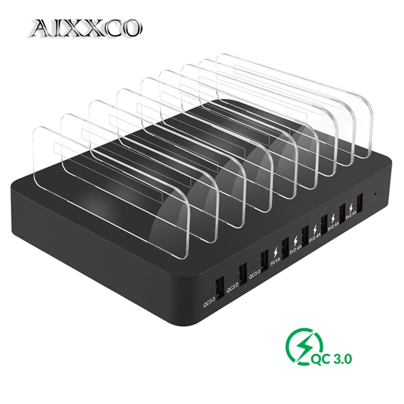 Быстрое зарядное устройство AIXXCO 3 0 22 А 110 Вт 6 USB портов док станция для быстрой