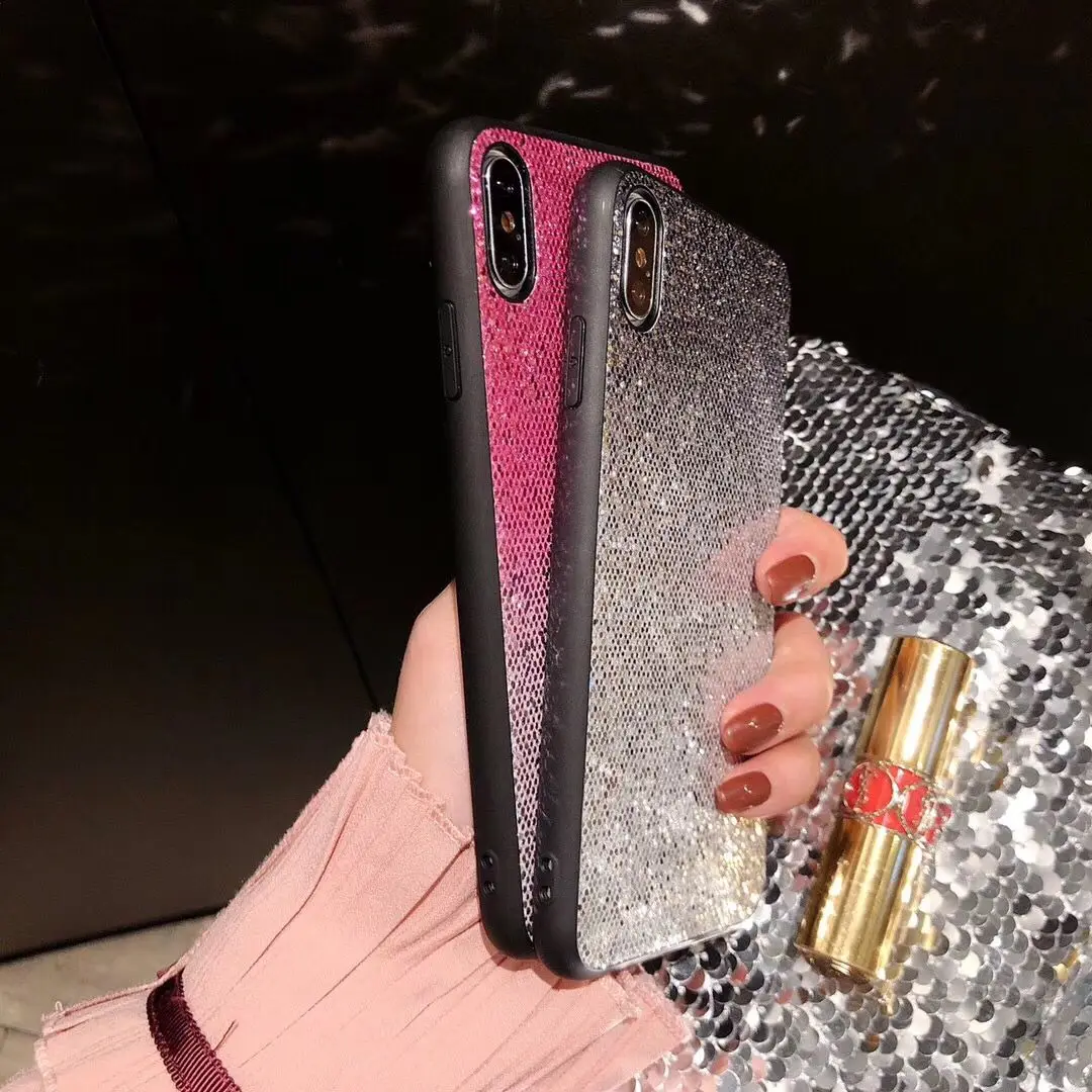 Роскошный блестящий Блестящий чехол для iphone 6 6s 7 8 plus Xs max xr Мягкий задней панели |