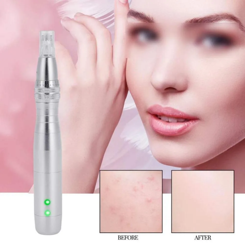 Beauty Star 7 светодиодный светильник Электрический Дерма ручка винт нано микро игла морщины шрам удаление акне уход за кожей лица электрическая Дерма ручка