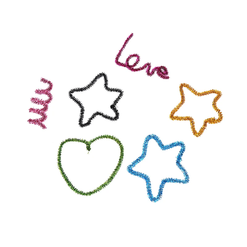 100 шт. металлические стебли синели плюшевые палочки ассорти блестящие трубки для