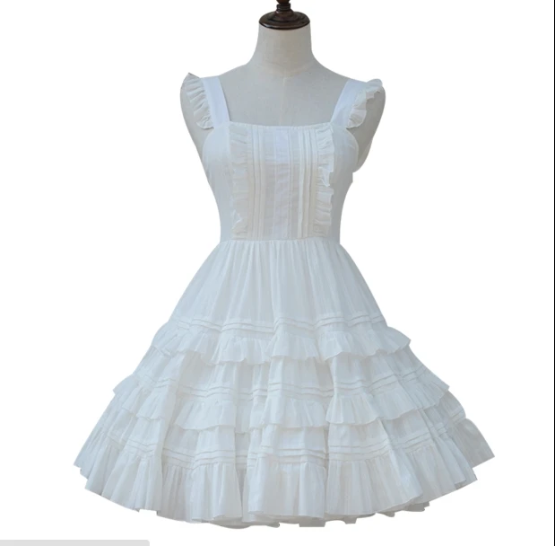 

Princess sweet lolita spring and summer slim new Lolita sleeveless dress 3D stereo cutting pure cotton ZJY006