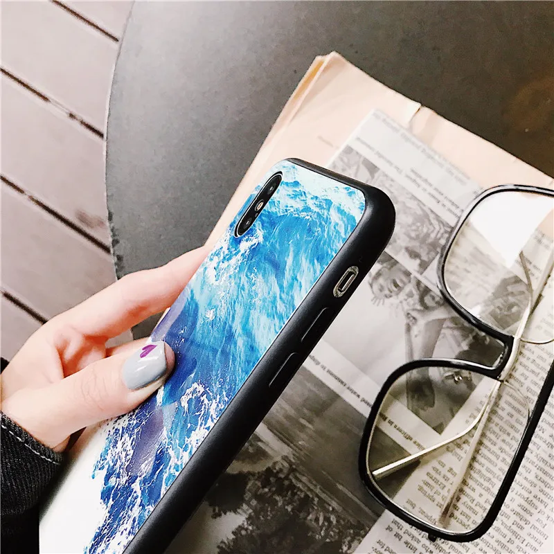 DISCASE закаленное Стекло Shell Телефон чехол для iphone X эксклюзивная модная волна