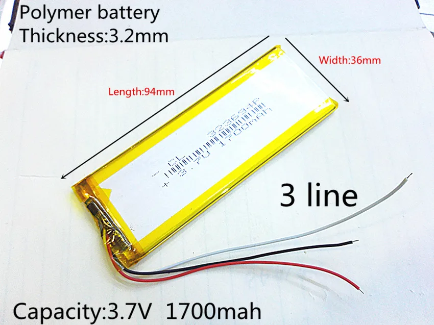 323696 XWD 323696P 323694 3.8V 1700MAH 1600MAH battery li-Lion 3 wires for china clone MTK phone goophone I6 6S IP6 | Компьютеры и