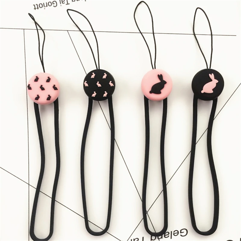 

Cartoon silicone pendant anti-fall Cute Universal Mobile Phone Rope hand Strap long Lanyard Strap lovely rabbit