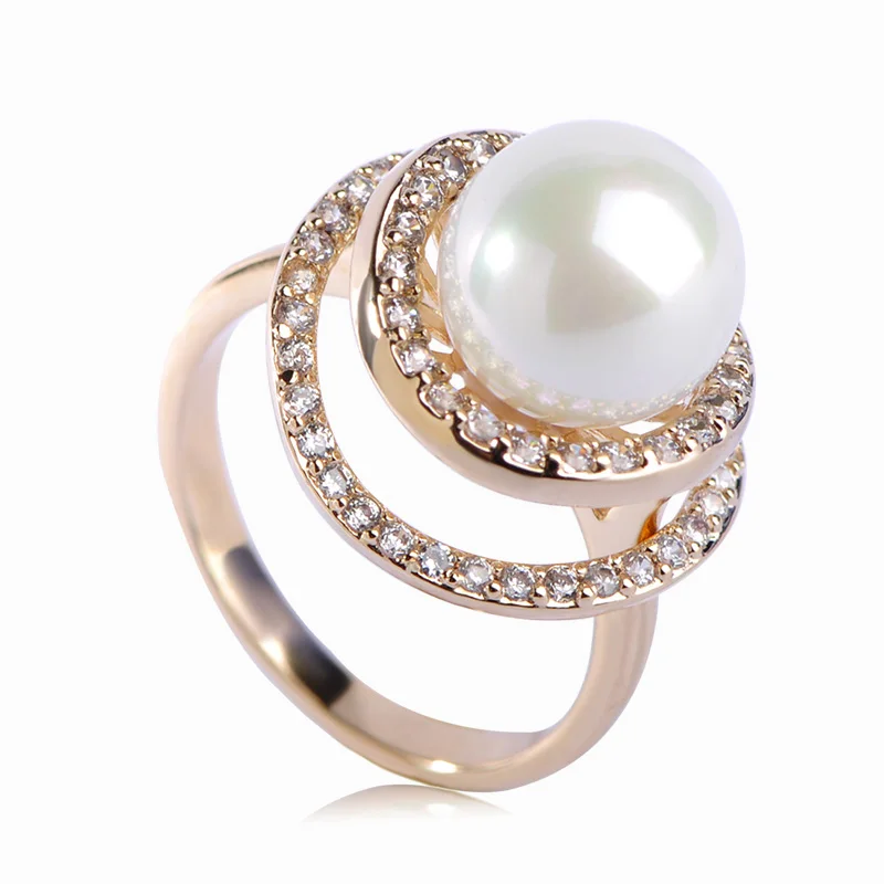 Blucome Имитация Цветка Перлы Ювелирные Наборы Серьги-Гвоздики и Кольцо Для Женщин