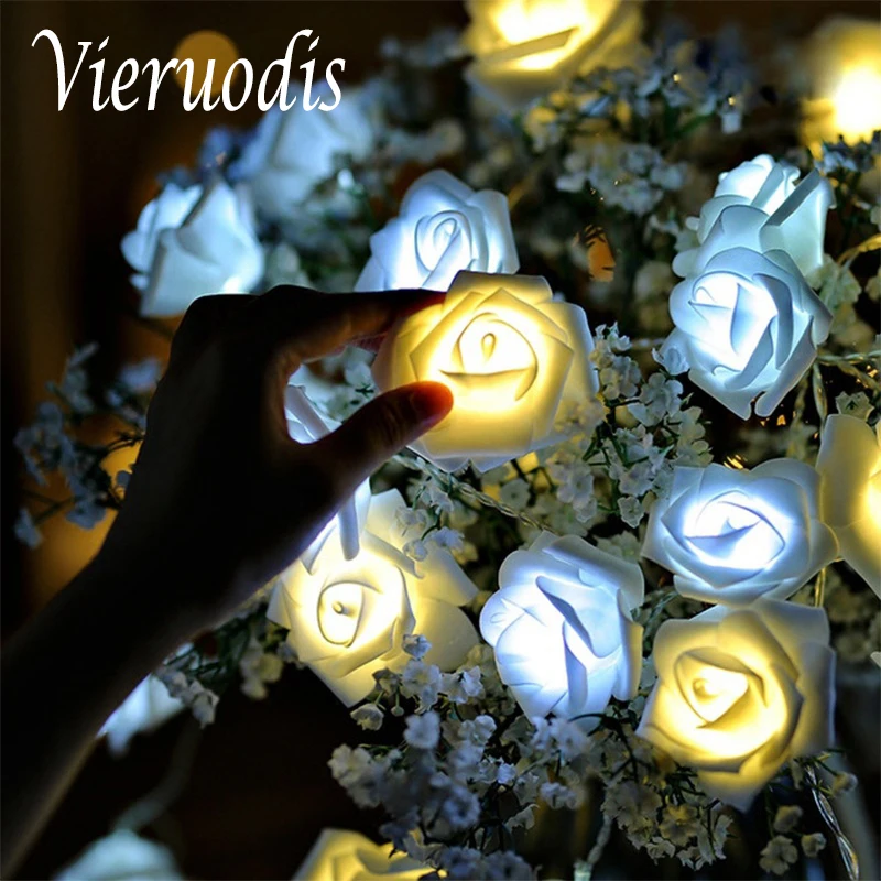 1 м/2 м 10/20LED USB Светодиодная Роза романтическое Украшение Гирлянда Моделирование