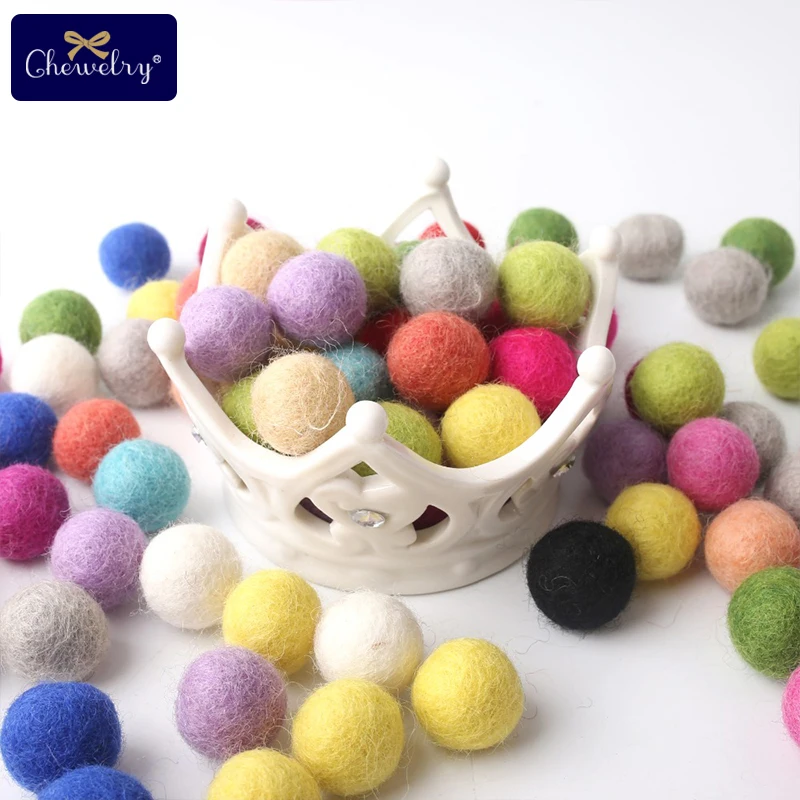 10pc 20mm Colorful Round Wool Felt Balls Pompom Balls For Diy Girls Room Party Wedding Decoration Fetl Balls Products Gift Toys