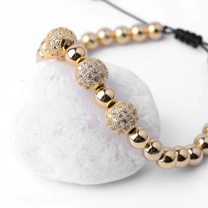 Модные ювелирные изделия мужской браслет с покрытием из 3 бусин и 10 мм