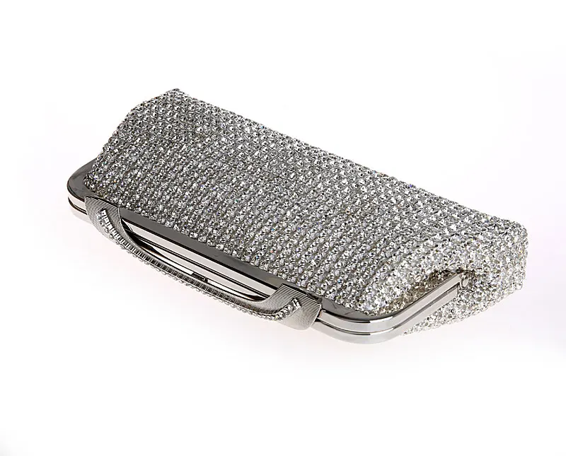 2016 Высококачественная Серебристая женская сумка со стразами для свадьбы